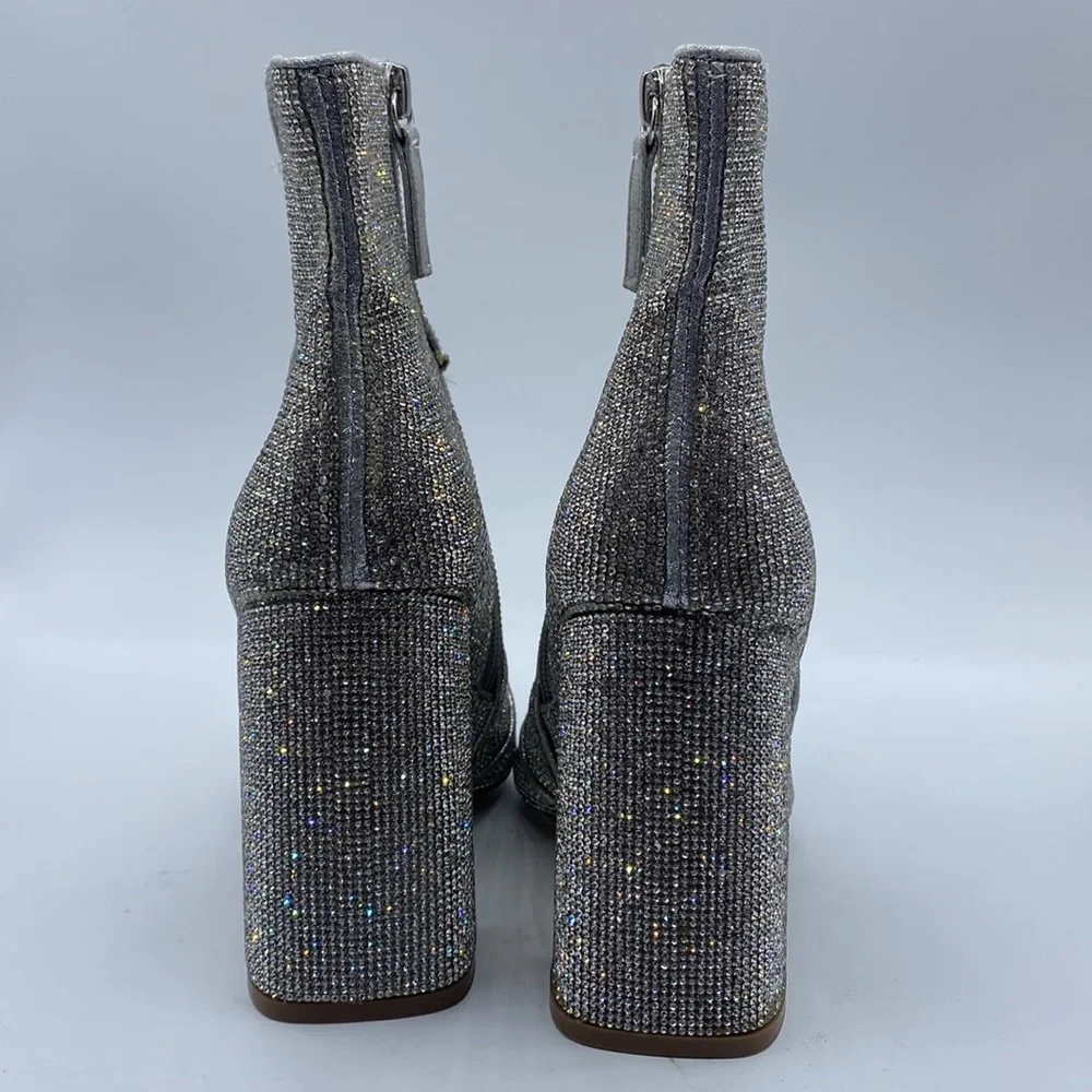 Madden Girl‎  Pointed Toe Block Heel Rhinestone Embellished Ankle Boot